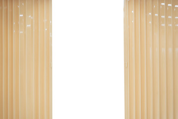 white PVC or plastic folding door hand, room divider blinds or hanging curtain