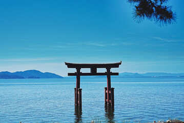 白髭神社の鳥居 滋賀県高島市