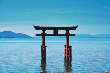 白髭神社の鳥居 滋賀県高島市