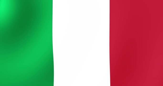 4k. Animation of the flag of the Italy. Grow in the wind