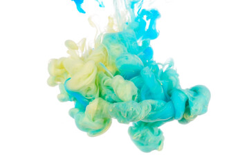 水中に広がるカラフルな絵具