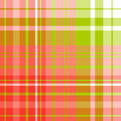 Seamless pattern in lovely green, red, pink and white colors for plaid, fabric, textile, clothes, tablecloth and other things. Vector image.