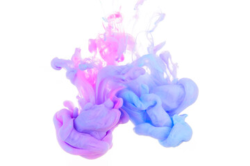 水中に広がるカラフルな絵具