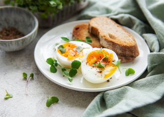 Rye bread  with boiled egg