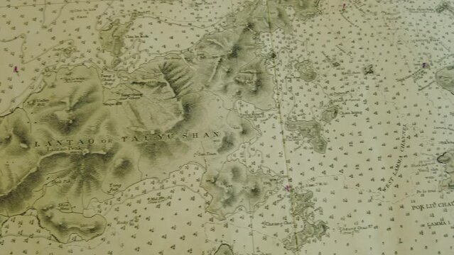 colonial period view of old hong kong chart during 1920 -1945