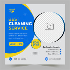Cleaning service social media post banner template