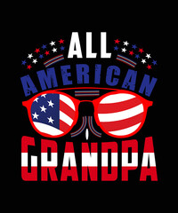 4th July of America T-Shirt Design. Ready to print for apparel, poster, illustration. Modern, simple, lettering.
