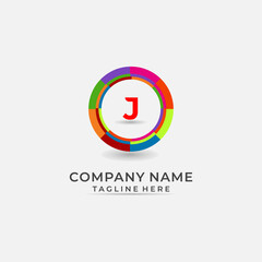 letter J Dynamic Segments Of Colored Circle logo
