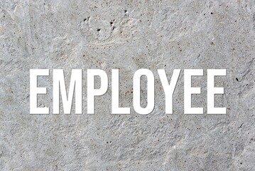 EMPLOYEE - word on concrete background. Cement floor, wall.