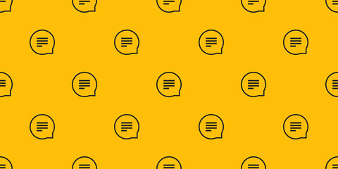 Set of Speech and Thought Bubbles, Communication Symbols - Pattern on Wide Scale Yellow Background - Design Template in Editable Vector Format