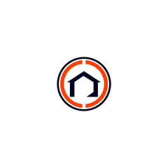 house icon ,vector house icon in circle.