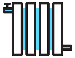 Heating radiator icon. Warm house climate symbol