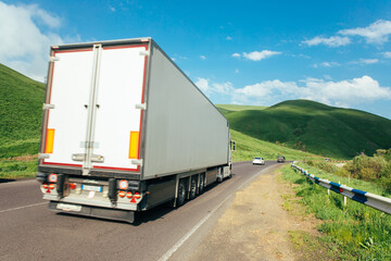 truck transports freight on highway