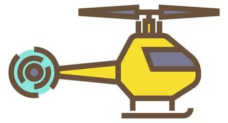 Helicopter color line icon. Flying transport symbol