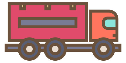 Lorry color icon. Cargo truck. Shipping transport