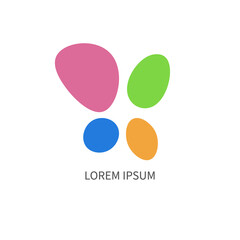 Butterfly logo, abstract icon for beauty salon