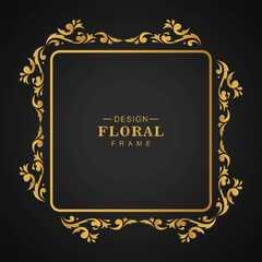 Fototapeta na wymiar Decorative luxury golden ornamental floral frame background