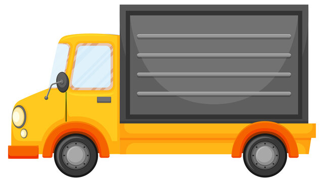 Delivery truck in cartoon style