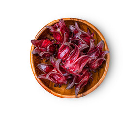 Fresh roselle flower on white background