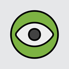 Visibility icon in filled line style about user interface, use for website mobile app presentation