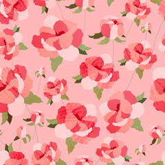 delicate seamless pattern featuring pink peonies using texture and watercolor effect. 