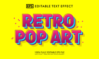 Retro pop art editable text effect