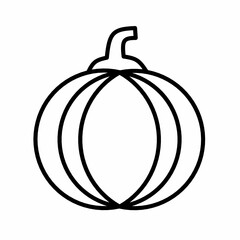 Single pumpkin line icon in linear style isolated on white background. Pictogram symbol and illustration for logo. Thin black line vector.