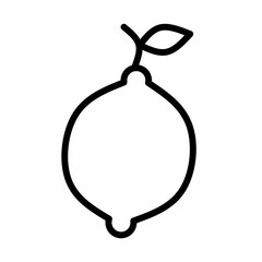Single lemon line icon in linear style isolated on white background. Pictogram symbol and illustration for logo. Thin black line vector.