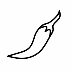 Single chili line icon in linear style isolated on white background. Pictogram symbol and illustration for logo. Thin black line vector.