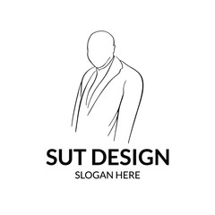 line art man wearing a suit with a serious image