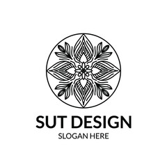 mandala logo with leaf concept and indian, or hindu culture