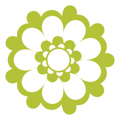 Green floral emblem. Eco nature flower sign