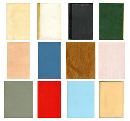 Fototapeta premium Paper and textile textures set. Blank retro pages and old book covers. Rough faded canvas surface. Perfect for background and vintage style design. Empty place for text.