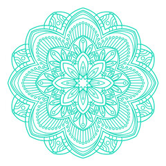 Mandala coloring book page. Round decorative ornament
