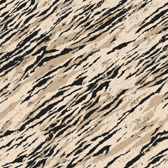 Tiger zebra skin camouflage wallpaper abstract vector seamless pattern - obrazy, fototapety, plakaty