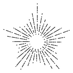 Obraz premium Star burst with retro line rays. Black sunbeam