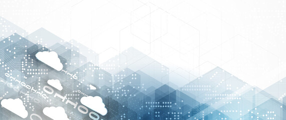 Cloud technology. Integrated digital web concept background