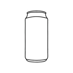 Drink can mockup. Hand drawn vector illustration with Aluminum can. Used for poster, banner, t-shirt print, bag print, badges and logo design.