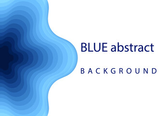 Blue wave for artwork background - Wavy blue papercut style and craft style Artwork blue wave and empty space, Abstract papercut ideas design business background concept.