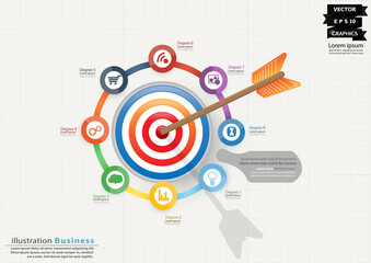 Illustration business.design modern  idea and concept think creativity. for brainstorm,Social network,success,plan,think,search,analyze,communicate, futuristic idea innovation technology.