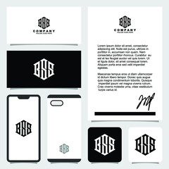 Creative letter monogram logo design with stationery template