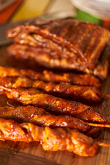 Skewers prepared for grilling