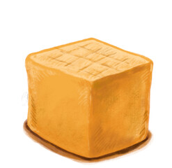 Honey toast grilled bread butter watercolor painting illustration