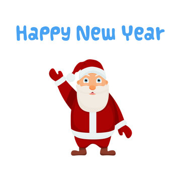 Vector image of Santa Claus.  Isolated on a white background. Christmas banner. Happy New Year.