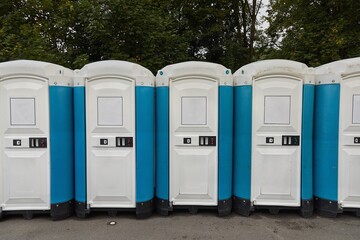 Toilets installed at a public event