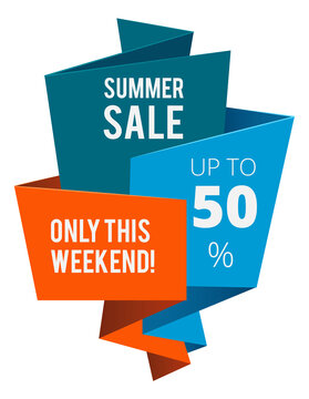 Summer sale banner. Discount tag. Special offer label