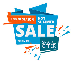 End of season sale sticker template. Special offer tag