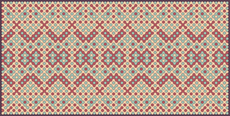 Multicolor truchet tiling connections illustration