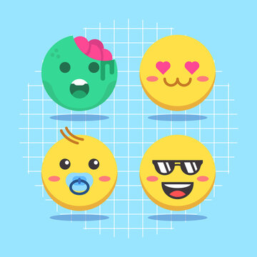 Emoji set icon vector illustration