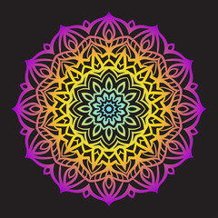 gradient abstract mandala flower vector design element